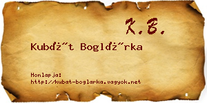 Kubát Boglárka névjegykártya