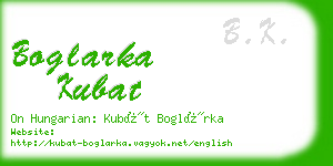 boglarka kubat business card